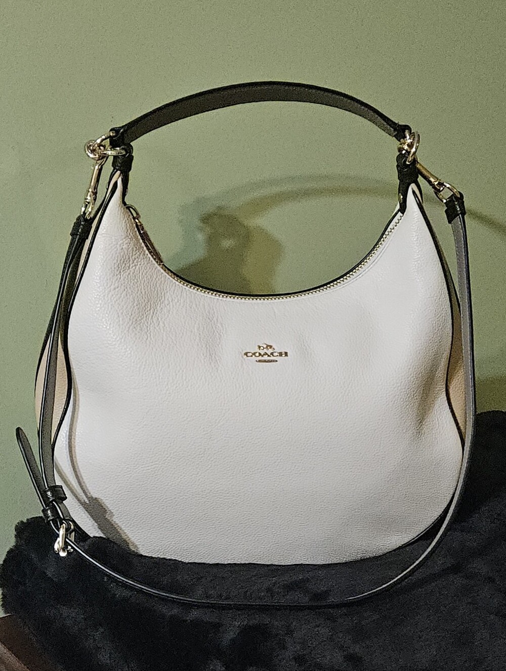 Coach F38259 Harley Pebbled Leather Hobo Crossbody Bag Adjustable